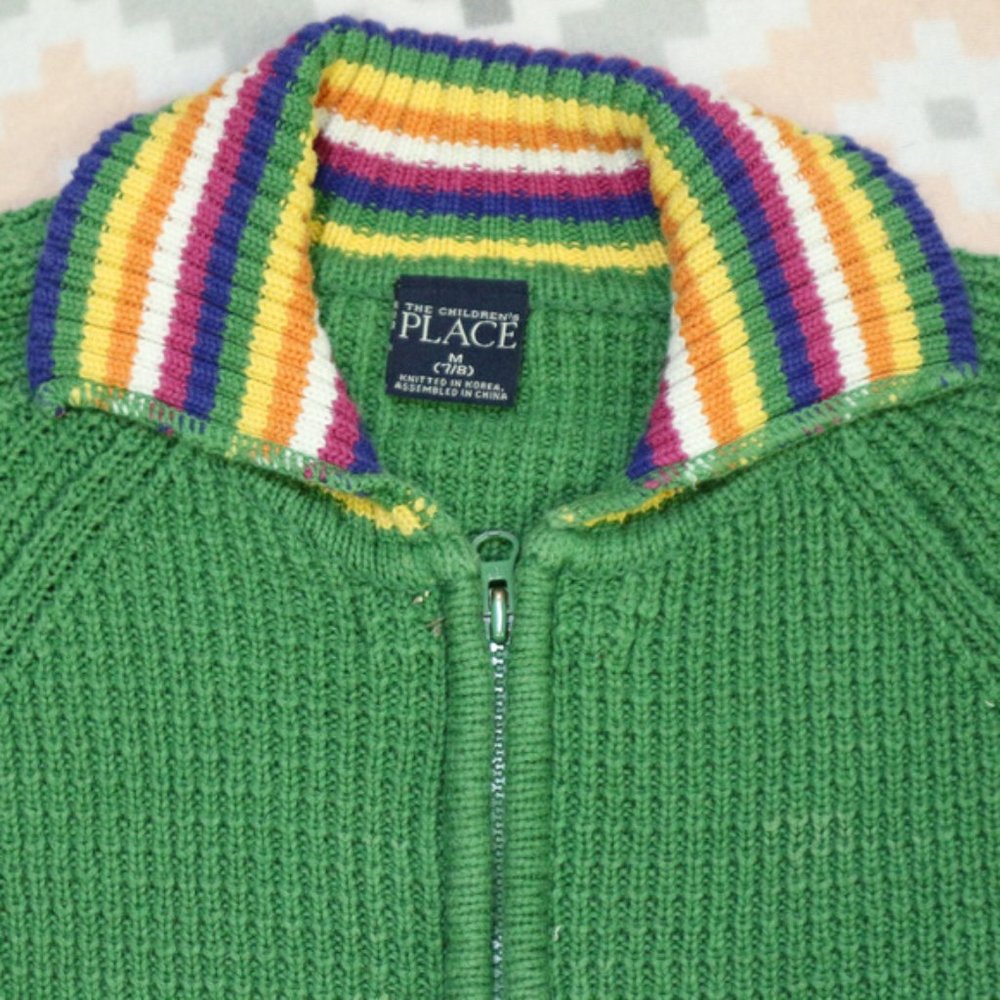 The Children's Place Striped Accent Zip Sweater - Picture 2 of 6